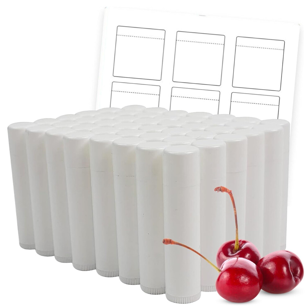 Natures Bees Nature's Bees Diy Lip Balm Kit, Natural Cherry Flavor, Includes 48 Blank Lip Balm Tubes With 60 Labels, Made With Beeswax, Cocoa Butter, Coconut Oil,