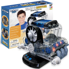 Kit Motore Modello Dr. STEM per Bambini 12+, Replica Realistica Motore Flat 6 con Oltre 320 Parti, Azione Motoristica, LED e Suoni