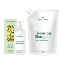 Eva + Avo Resande Kit för Shampoo & Balsam, Rengöring för Fet Huvudbotten