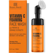 Botanic Hearth Gel Limpiador Facial Espumoso Vitamina C con Papaya y Naranja | Cepillo Incorporado | Para Piel Radiante
