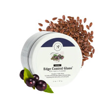 NaturAll Black Edge Control Gel - Acai & Flaxseed Medium Hold för Tunn Hårkant 2 Oz.
