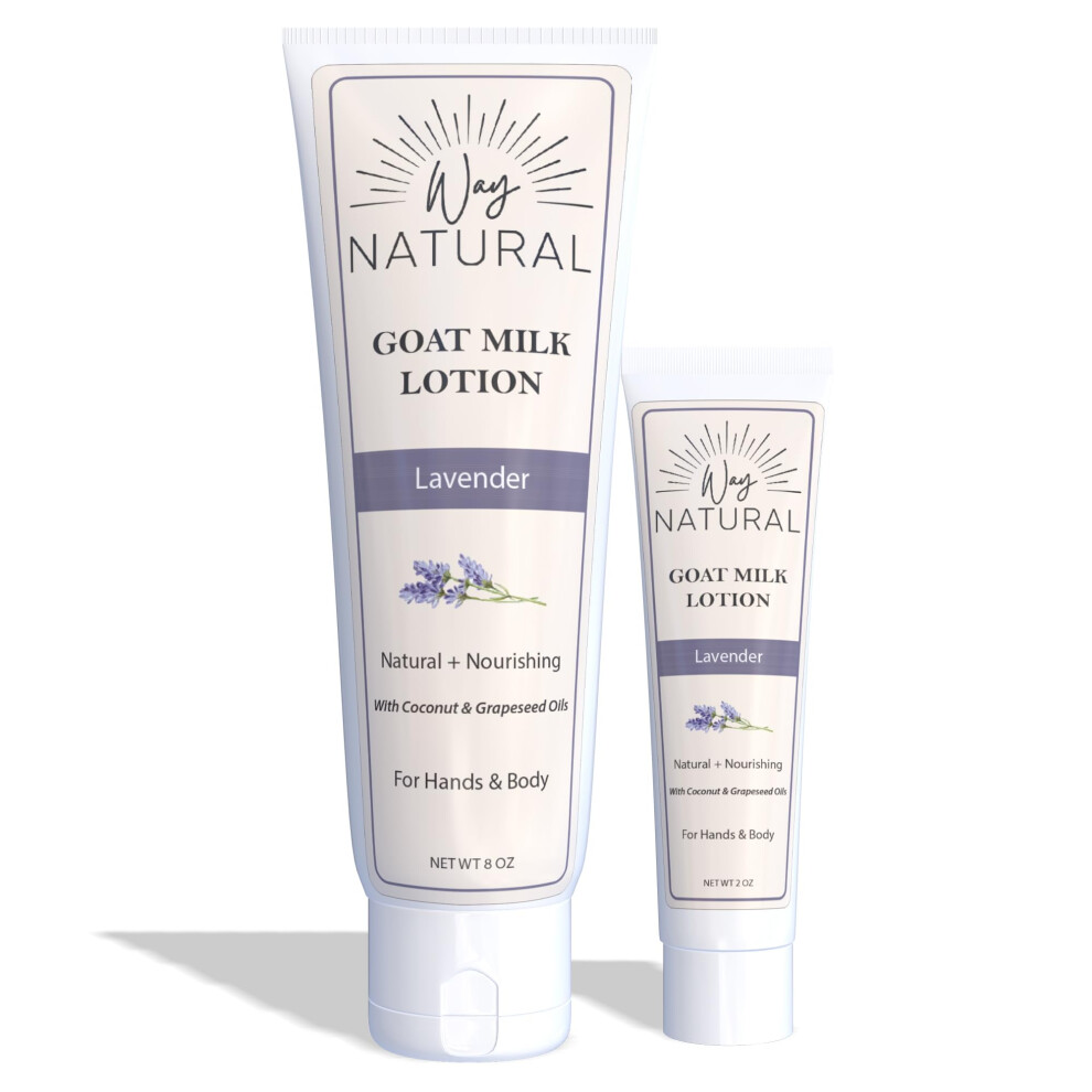 Way Natural Goat Milk Lotion, Home & Away, Lavender - Creamy, Dry Skin Relief, Hand & Body Lotion - Real Goat Milk Hand Cream For Women And Men - Lave