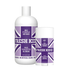 Fresh Kidz Kroppstvål 16.9 fl.oz. och Deodorant 2.65 oz för Barn och Tonåringar - Flickor "Lila" Set