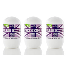 Fresh Kidz Roll On Deodorant for Kids and Teens - Baking Soda and Aluminum-free 24 Hour Protection for Sensitive Skin - Girls "Purple" 1.86 fl.oz. (3