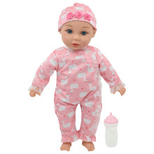Nuevas Aventuras Little Darlings: Muñeca Bebé 14" Kiss N Tickles - Rosa, Blanca, Cisne