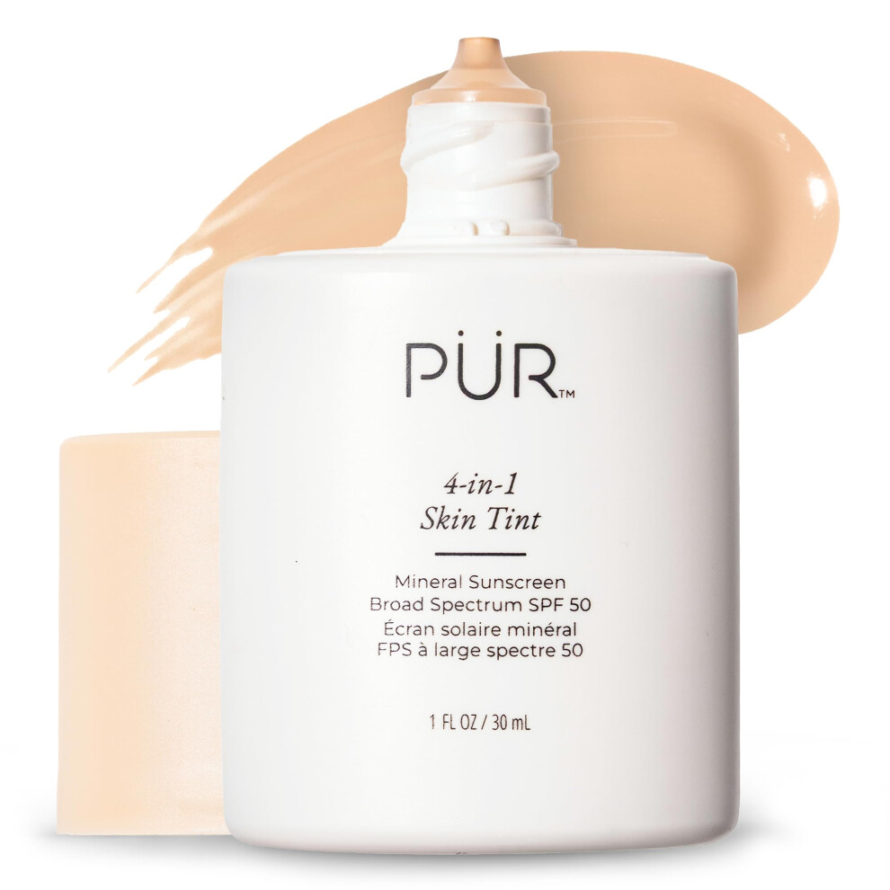 Pr Minerals Tinted Sunscreen For Face, 4-In-1 Skin Tint - Broad Spectrum Mineral Sunscreen, Spf 50 - Tinted Facial Moisturizer, Primer & Foundation Fo