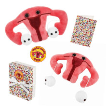 GIANT MICROBES Set Regalo Guarigione Utero Plush - Include Giocattolo Utero, Biglietto e Adesivo - Elementi Necessari Post Intervento