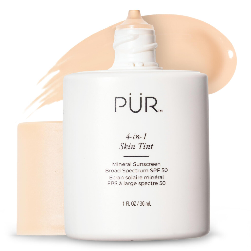 Pr Minerals Tinted Sunscreen For Face, 4-In-1 Skin Tint - Broad Spectrum Mineral Sunscreen, Spf 50 - Tinted Facial Moisturizer, Primer & Foundation Fo