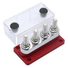 600a Bus Bar 4-stud (3/8 Inch) M10 High Current Copper Busbar Terminal Block Marine Dc 12v 24v 48v