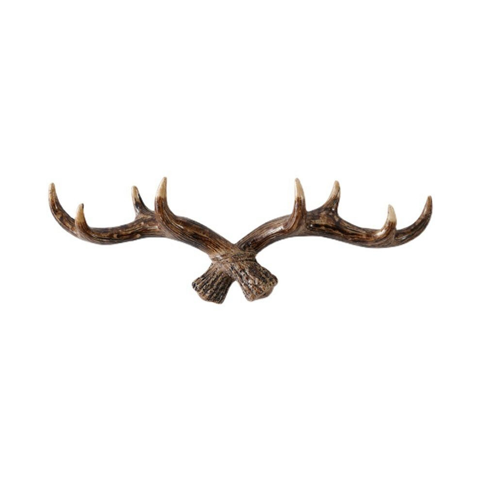 Semoic Vintage Deer Antlers Wall Hooks Wall Mounted Clothes Hanger Coat Rack Key Holder For Decorative Wall Hook A