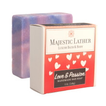 Jabón de lujo Love & Passion para cara y cuerpo. Fragancia sexy. Para todo tipo de piel. 5.0 oz