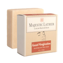 Jabón de Barra Facial Majestic Lather. Nutre y Humecta. Renueva con Leche y Colágeno. Ideal para Piel Seca/Sensible, Grasa y Mixta