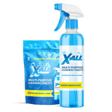 X-ALL Limpiador Multiusos - Botella Spray y 5 Pastillas de Limpieza - Limpiador para Superficies de Horno, Cocina y Suelos