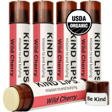 Bálsamo Labial Orgánico de Cereza Kind Lips 5-Pack - Cuidado Labial Limpio y Duradero