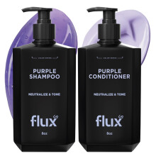 FLUX UP Lila Shampoo och Balsam för Blont Hår - Toning för Blont & Silver Hår - Sulfatfritt - 8