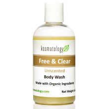 kosmatology Free & Clear Ekologisk Kroppstvätt | Fuktgivande Rengöring | Rent, Närande, Utan Doft och Eteriska Oljor | 8 fl o