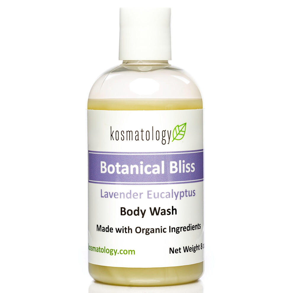 Kosmatology Botanical Bliss Organic Body Wash | Moisturizing Body Cleanse | Nourishing, Clean Ingredients, Infused With Lavender And Eucalyptus Essent