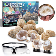 Kit de Geodas Discovery - Set de Ciencia STEM de Cristales Misteriosos | 10 Geodas Naturales | Gafas, Lupa & Soportes