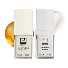 U Beauty - The U Beauty Duo - Resurfacing Compound & SUPER Hydrator Set - Vitamin C & E, Retinol, Hyaluronic Acid - Moisturizing Face Serum Duo for Sm