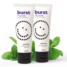 BURST Whitening Zahnpasta mit Kariesbekämpfung & Fleckenentfernung (4,7oz/2 Pack) | für empfindliche Zähne | mit Xylitol | Vegan