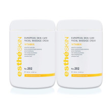 estheSKIN Gezichtsmassagecrème voor Europese Huidverzorging, 33.8 fl oz, 1000 ml (Vitamine, 2-Pack)