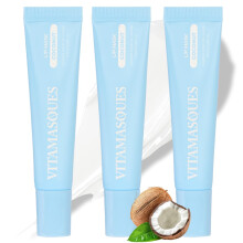 Vitamasques Overnight Lip Mask - Hydrating Coconut Flavor Lip Balm Moisturizer with Vitamins & Natural Oil Hydrates, Nourishes & Plumps Lips Area - Ko