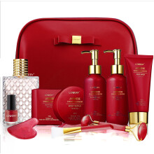 Cadeaux de Saint-Valentin pour Femmes, Panier Spa Fleurs de Cerisier Japonais - Kit de Soins avec Gel Douche, Bain Moussant, Parfum, Gua Sha