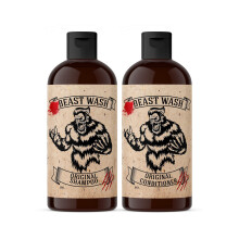 Johnny Slicks Haarreinigungskit - Unterstützt Kopfhaut & Haarhydration - Bio-Shampoo & Conditioner - Aloe, Sheabutter & Vitamin E - Original Duft - 2