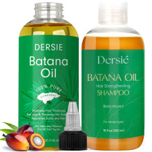 Dersie Batana Oil Hårvårdsset - Grundläggande Olja & Schampo - 100% Ren & Från Honduras - Närar Huvudbotten