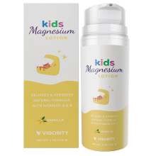 Magnesium Lotion för Barn & Spädbarn - Bedtime Body Cream med Vanilj, Multivitaminer & Växtextrakt