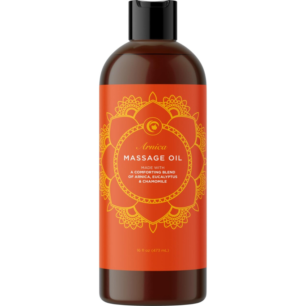 Maple Holistics Arnica Massage Oil For Muscle Relaxing - Comforting Sore Muscle Massage Oil For Full Body Relief With Soothing Chamomile Lavender Peppermint & Rosemar
