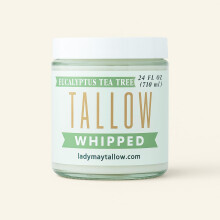 Lady May Tallow Whipped Tallow 24oz - Naturlig Ansiktskräm + Helkropps Fuktkräm för Torr Hy