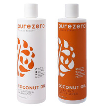 PureZero Kokosnussöl Hydratisierendes Shampoo & Conditioner Set - Vegane Formel für trockenes oder gefärbtes Haar