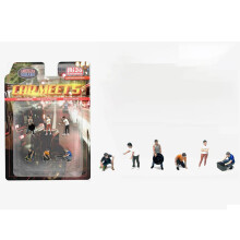 American Diorama Car Meet 5 6-delars Diecast Figurer Set Limited Edition för 1/64 Scale Modeller AD-2432MJ