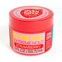 LOCK'N SLEEK Edge Gel, Extreme Hold Kantskontroll Gel, Flake Free, Tämjer Frizz, 3 oz (Jordgubb)