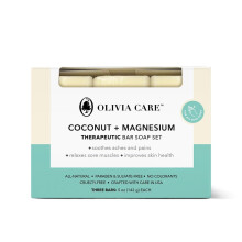 Olivia Care Kokosnoot & Magnesium Zeep Set, Hydraterende Drievoudig Gemalen Formule, 5 oz Elke, 3-Pack