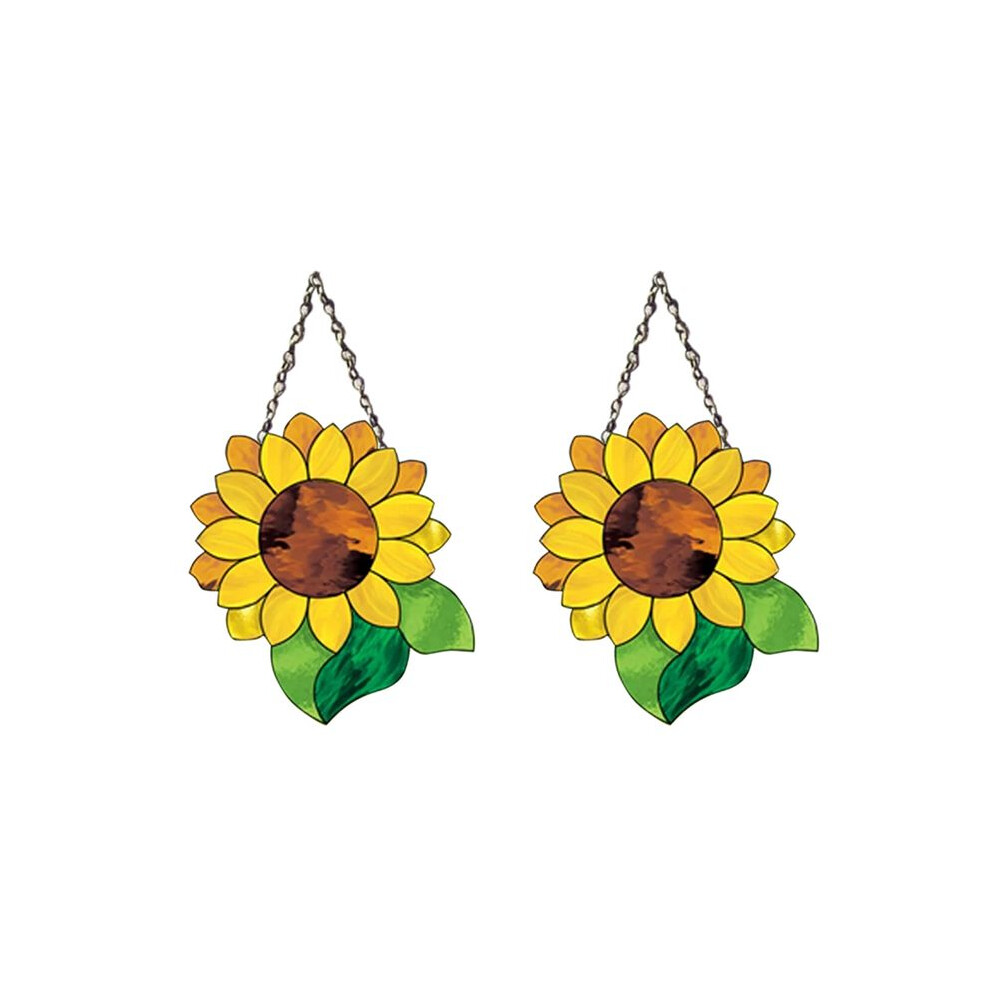 Semoic Sunflower Window Hangings, Acrylic Window Hangings, Sunflower Stained Window Hangings, Suncatchers For Windows Hanging