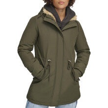 Levi's Women's Faux Fur Lined Hooded Parka Jacket (Standard and Plus Size), Olive, X-Large