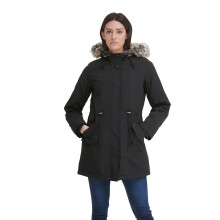 Levi's Women's Faux Fur Lined Hooded Parka Jacket (Standard and Plus Size), Black, X-Large