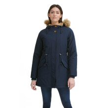 Levi's Women's Faux Fur Lined Hooded Parka Jacket (Standard and Plus Size), Navy, X-Large