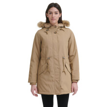 Levi's Women's Faux Fur Lined Hooded Parka Jacket (Standard and Plus Size), tan, Small
