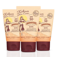Kokua Sun Care Hawaiian Reef Safe Sunscreen SPF 50 | 1 oz - 3 Pack | Zinc Oxide | Mineral Sunscreen | Face & Body | Moisturizing Sun Protection | Wate