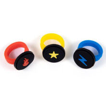 1 Set de Anillos de Poder HeroForce SHK: Fuego, Electricidad y Luz (1 Set)