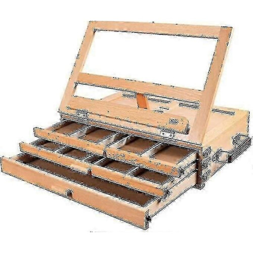 Adjustable tabletop easel with drawer