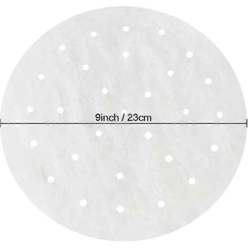 Bamboo steamer sheets for dumplings - 100pcs 9 inch perforated 1