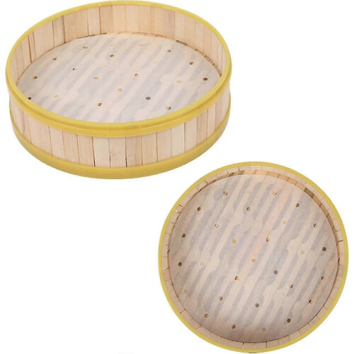 Bamboo steamer sheets for dumplings - 100pcs 9 inch perforated 2