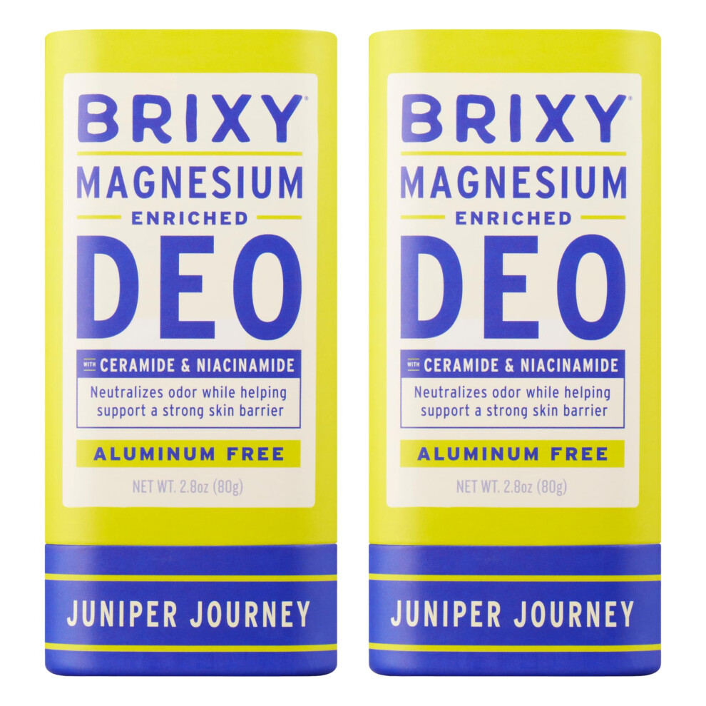 Brixy Magnesium Deodorant, Ceramide & Niacinamide, Aluminum Free, Baking Soda Free, Plastic Free Packaging, Vegan And Certified Cruelty Free, Patent P