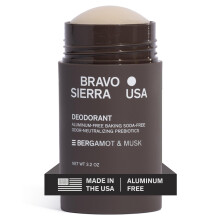Aluminum-Free Deodorant for Men by Bravo Sierra - 1-Pack, Citron & Sea Salt - Natural Baking Soda Free Formula with Long-Lasting All-Day Odor Control