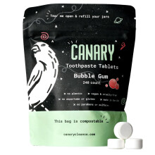 Canary Nano Hydroxyapatite Toothpaste Tablets Bubble Gum - Remineralizing, Fluoride Free, All Natural Tabs with Xylitol - Great for Kids, Plastic Free