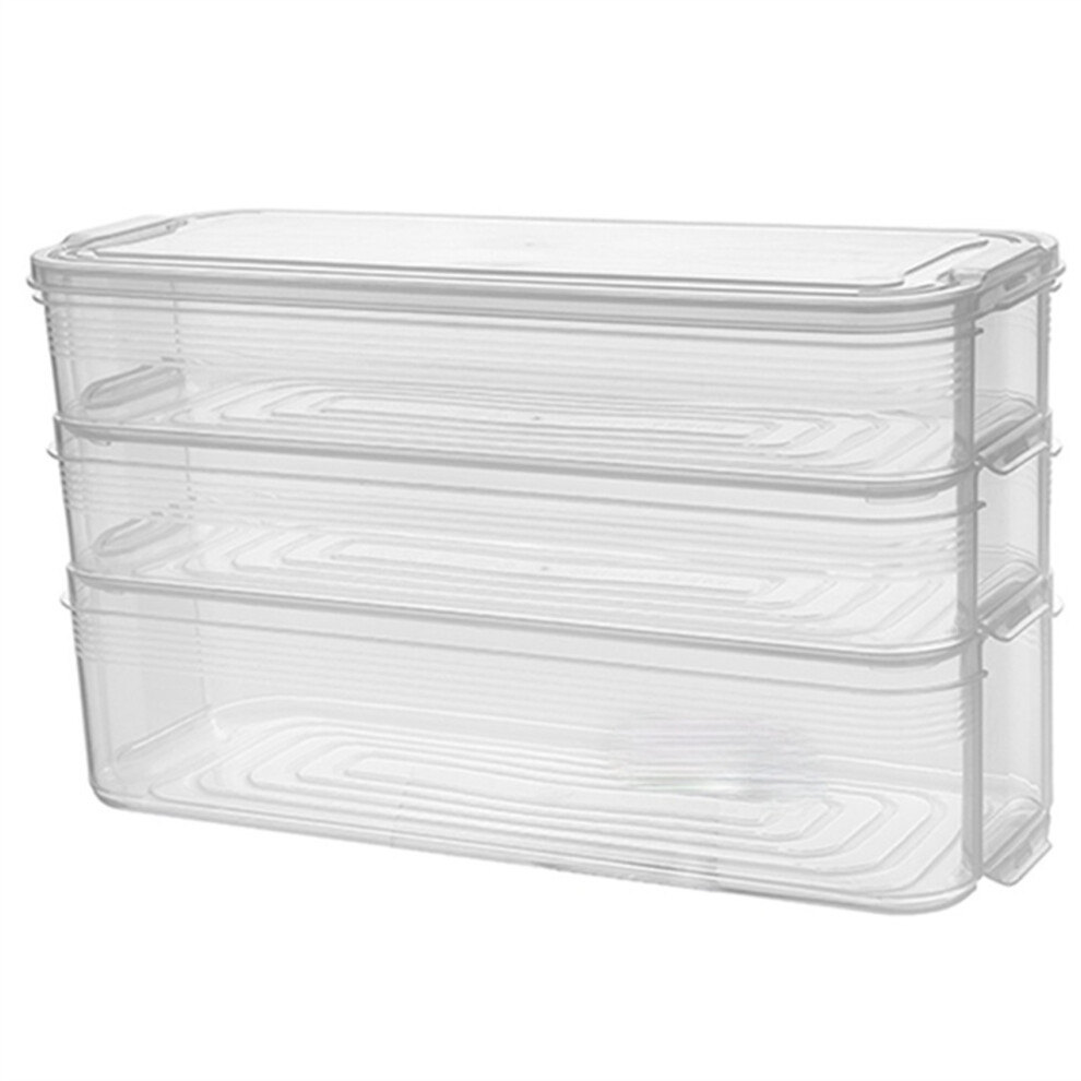 Semoic Refrigerator Organizer Stackable Container Refrigerator Food Storage Box With Transparent Plastic Cover
